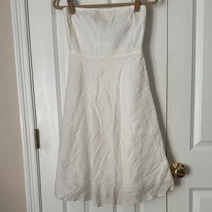 J. Crew Strapless Textured White Dress